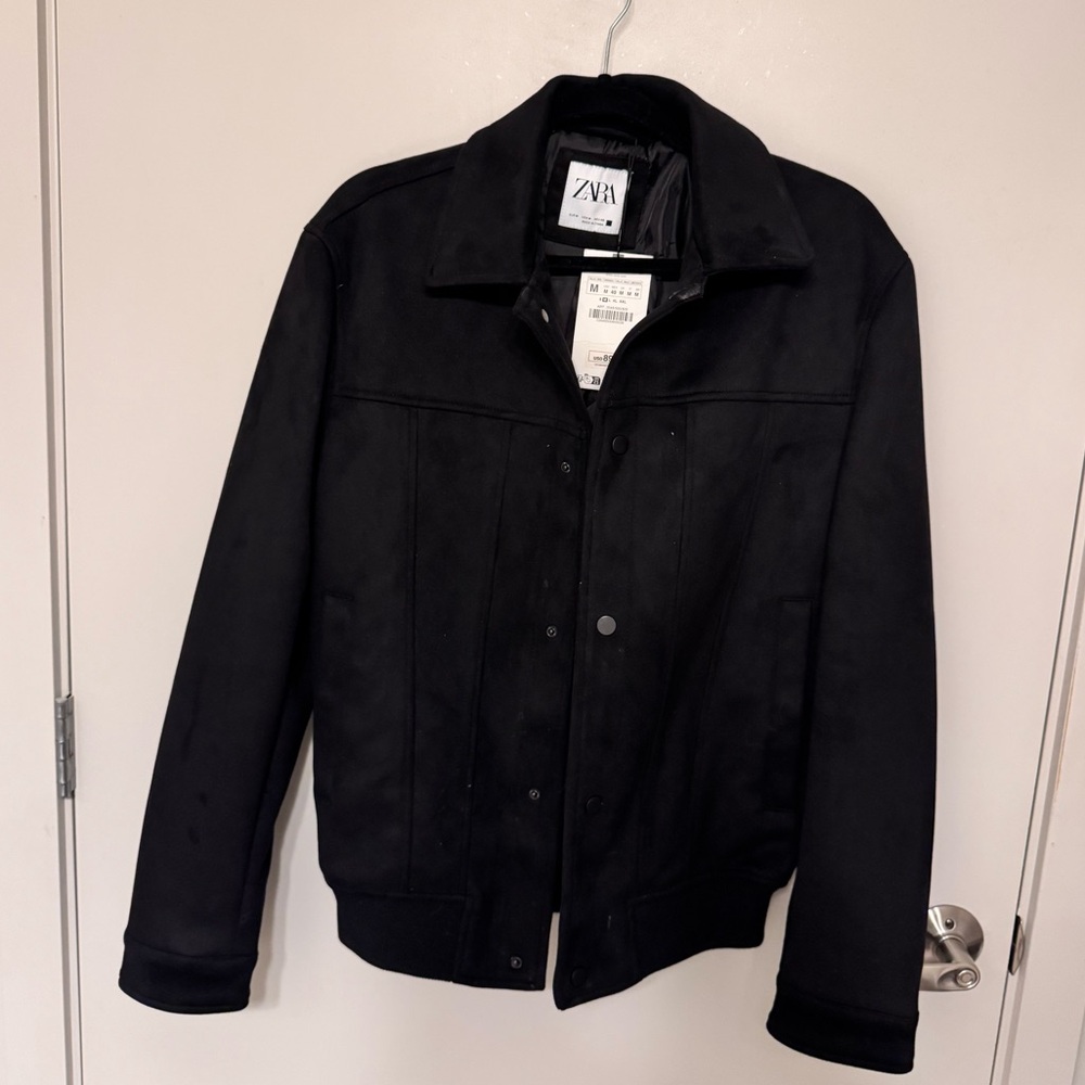 Suede effect black jacket